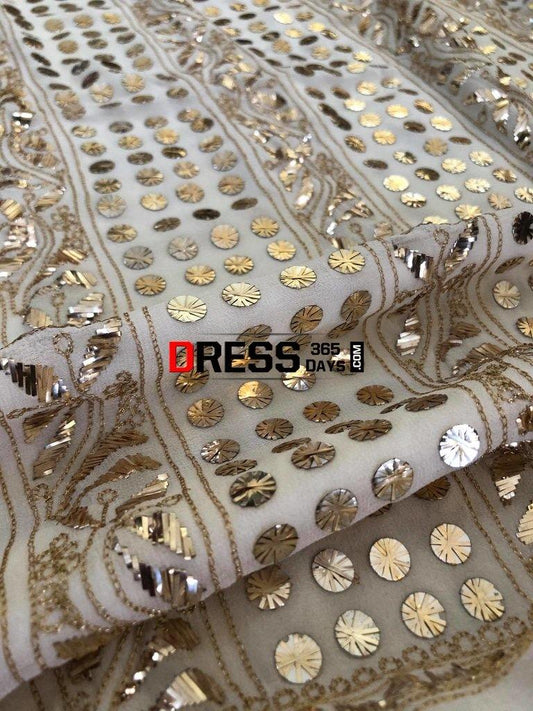 Ivory Pure Georgette Kamdani Suit Chikankari Suits