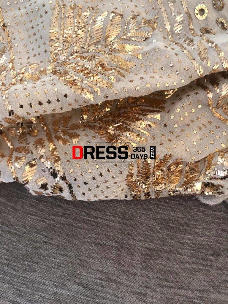 Ivory Pure Georgette Ring Mukaish Lehenga Set Chikankari