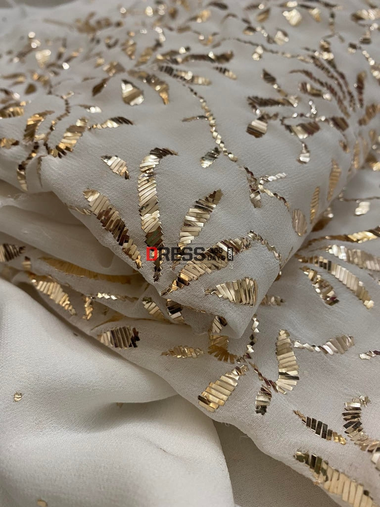 Ivory White Hand Crafted Kamdani Suit Suits