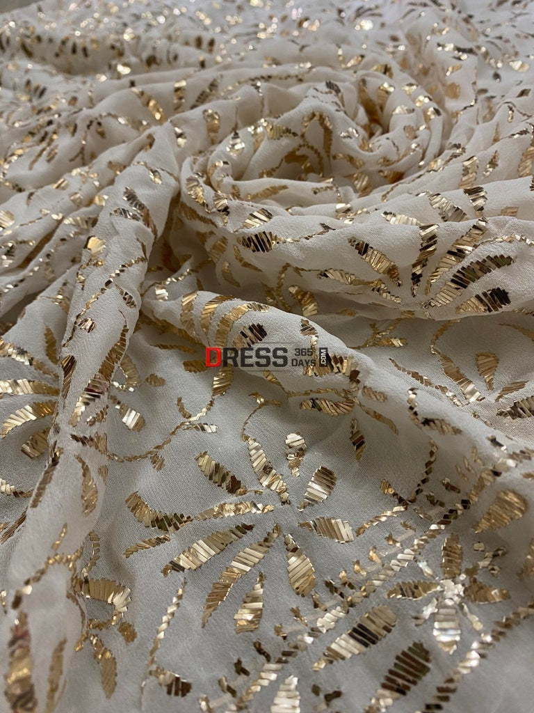 Ivory White Hand Crafted Kamdani Suit Suits