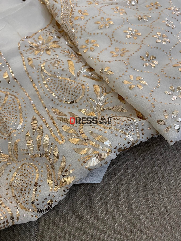 Ivory White Kamdani Kurta Dupatta Set Suits