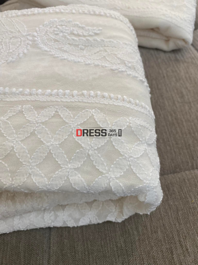 Ivory White Lucknowi Chikankari Anarkali