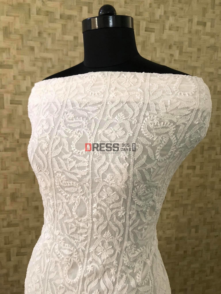 Ivory White Lucknowi Chikankari Suit Suits