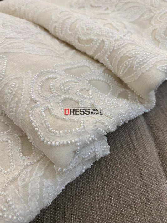 Ivory White Pearl Lucknowi Chikan Work Suit Chikankari Suits