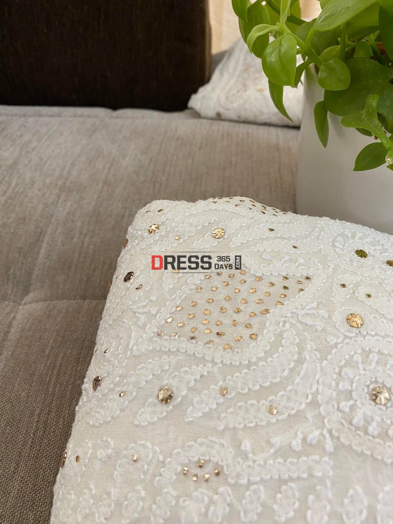 Kamdani And Lucknowi Chikankari Lehenga Set
