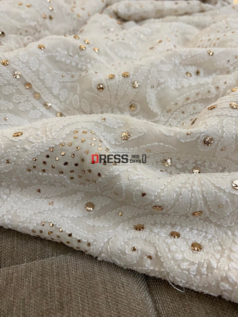 Kamdani And Lucknowi Chikankari Lehenga Set