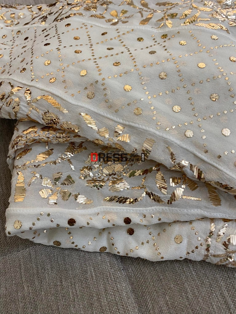 Kamdani Work Anarkali Suit Chikankari