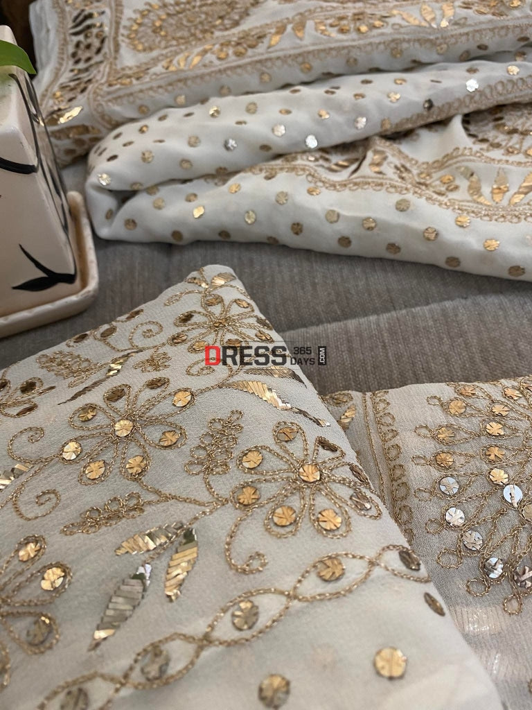 Kamdani & Zari Pure Georgette Lehenga Set Chikankari
