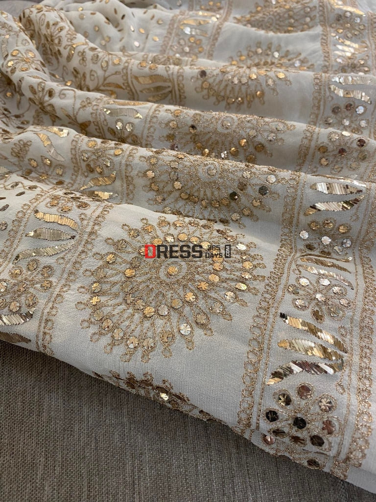 Kamdani & Zari Pure Georgette Lehenga Set Chikankari