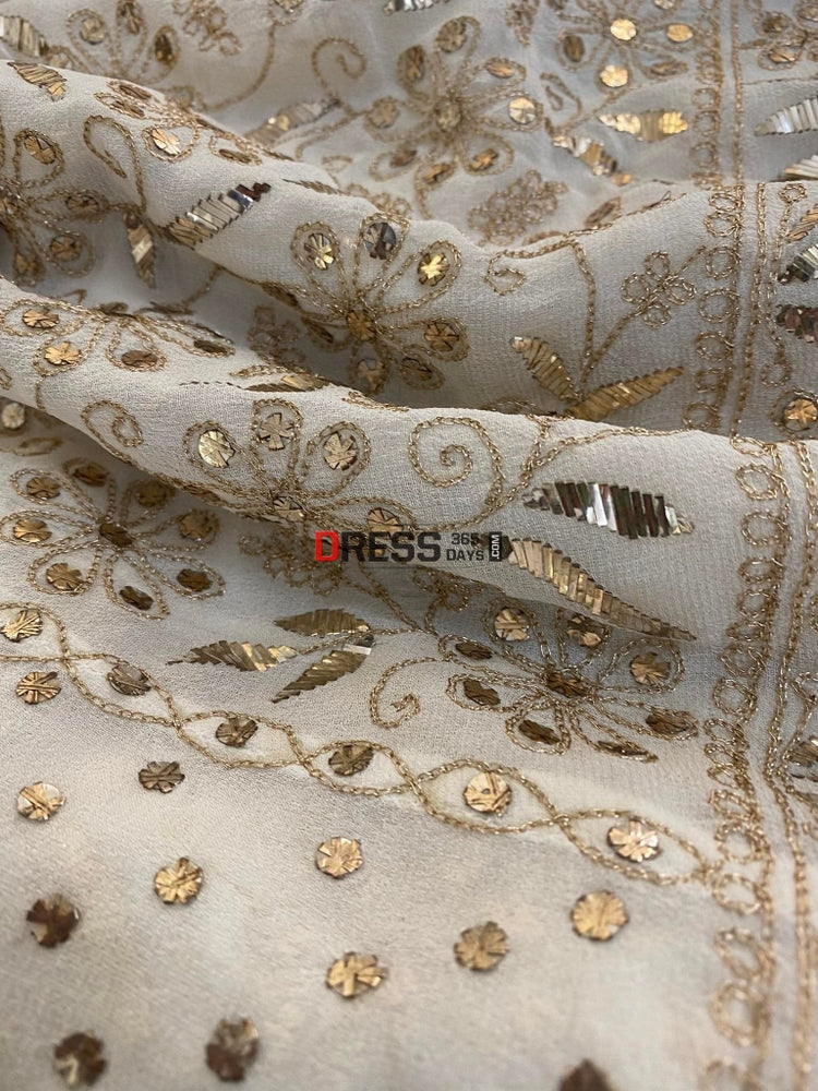 FASHION BAZAR 365 Indisches Lehenga Kleid - Georgette Mit Zari Stickerei - Partywear