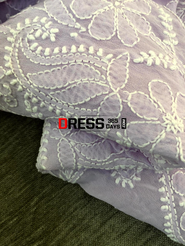 Lavender Lucknowi Chikankri Suit Chikankari Suits