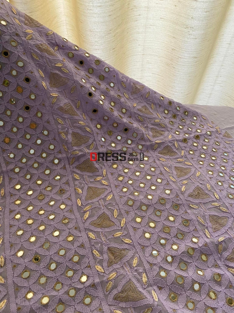 Lavender Mirror & Gota Patti Lucknowi Chikankari Suit Suits