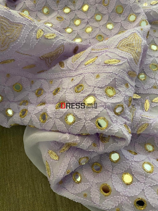 Lavender Mirror & Gota Patti Lucknowi Chikankari Suit Suits
