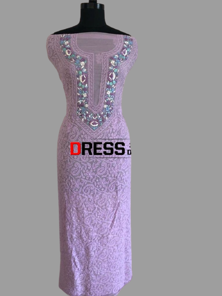 Lavender Parsi Gara Chikankari Suit - Dress365days