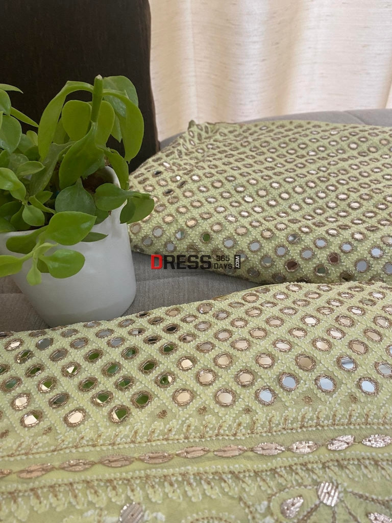 Lemon Yellow Mirror & Gota Patti Chikankari Lehenga Set