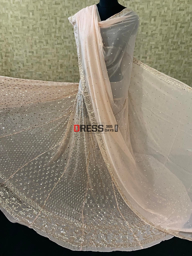 Light Peach Masterpiece Kamdani Lehenga Set