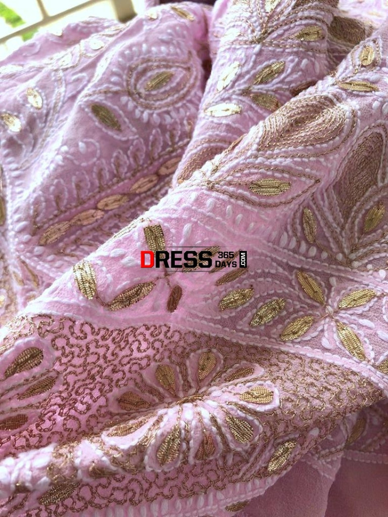 Light Pink Gota Patti Chikankari Lehenga Skirt