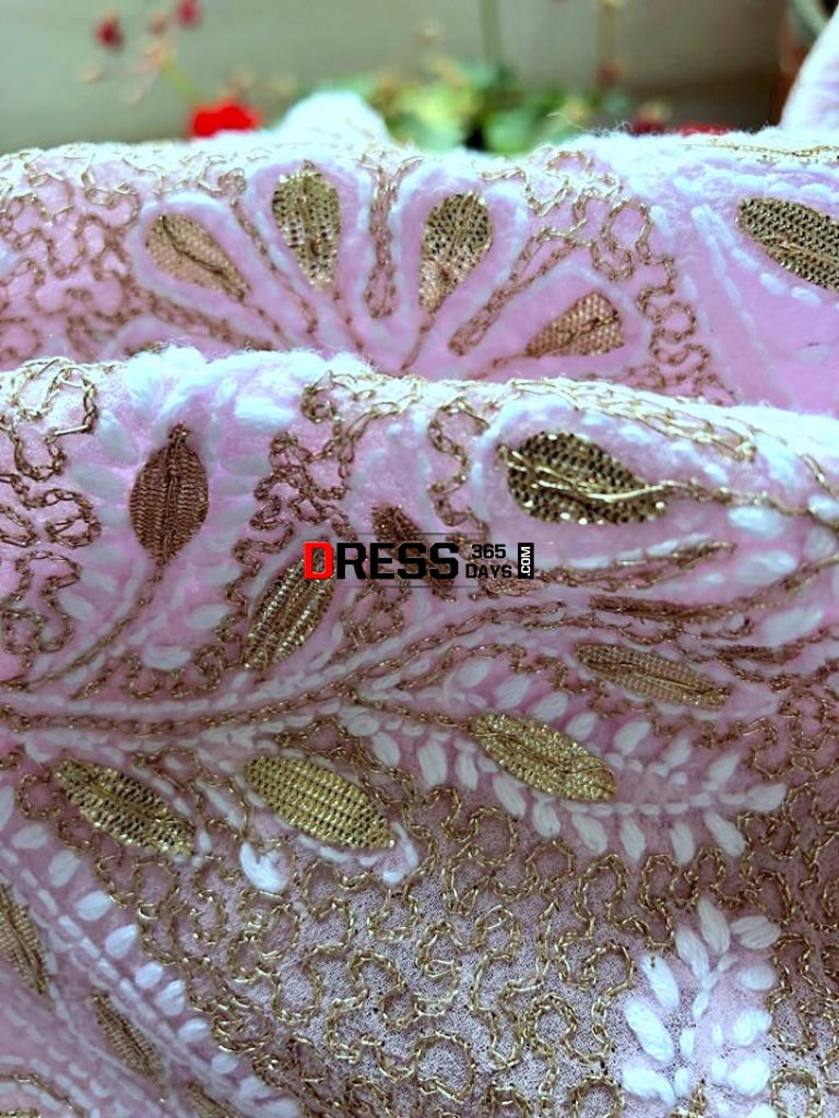 Light Pink Gota Patti Chikankari Lehenga Skirt