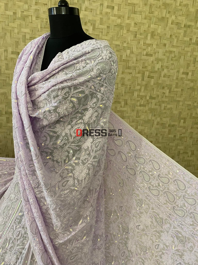 Lilac Pearl Chikankari Lehenga Set