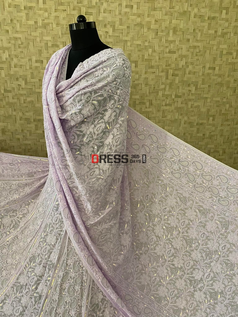 Lilac Pearl Chikankari Lehenga Set