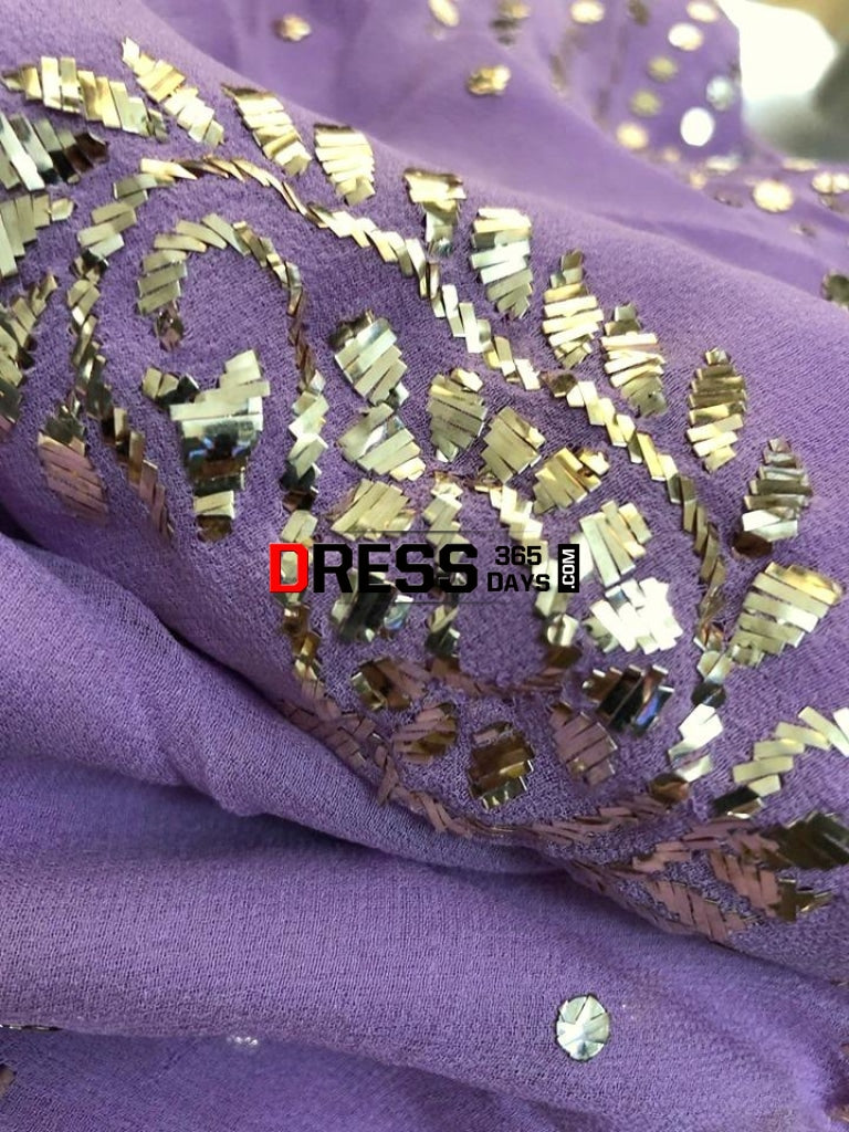All Over Golden Mukaish/badla Saree Chikankari