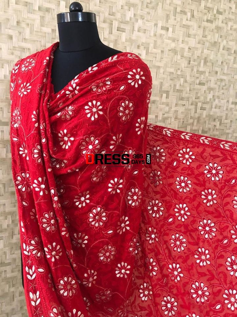 Lucknow Chikankari Gota Patti Dupatta