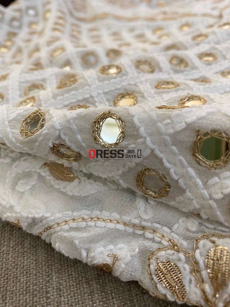 Lucknowi Chikankari Mirror & Gota Patti Lehenga Skirt (Only Skirt)