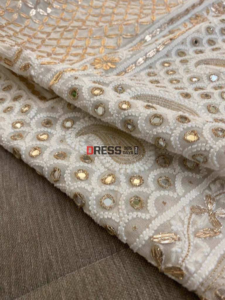 Lucknowi Mirror & Gota Patti Chikankari Dupatta