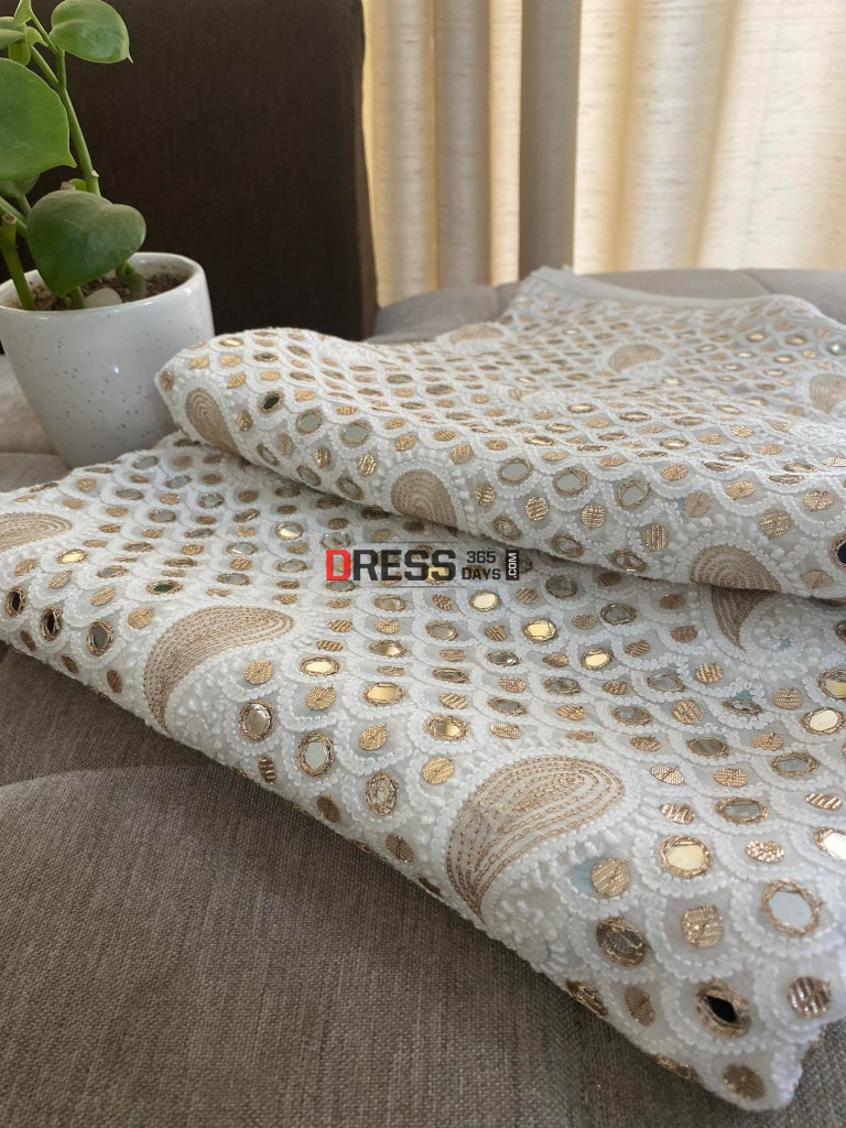 Lucknowi Mirror Gota Patti & Zari Work Dupatta Chikankari