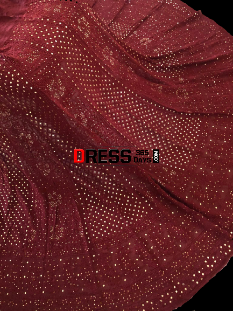 Maroon Kamdani Lucknowi Chikankari Lehenga Set