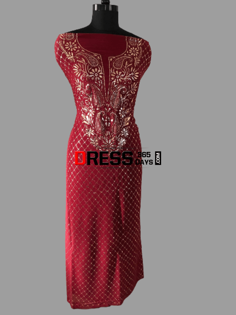 Pure Georgette Kamdani Suit Chikankari Suits