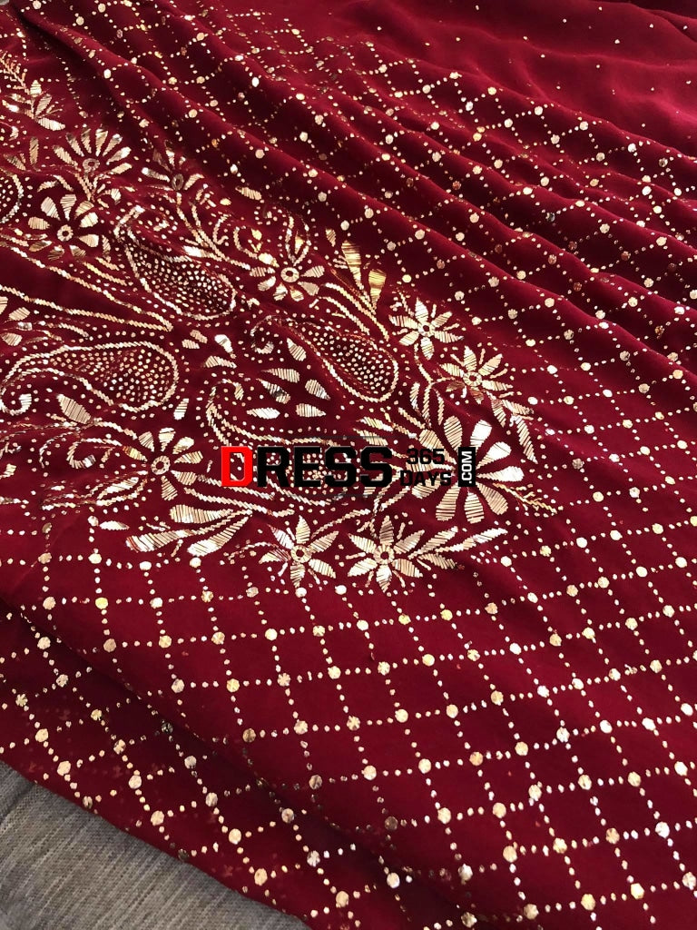 Pure Georgette Kamdani Suit Chikankari Suits