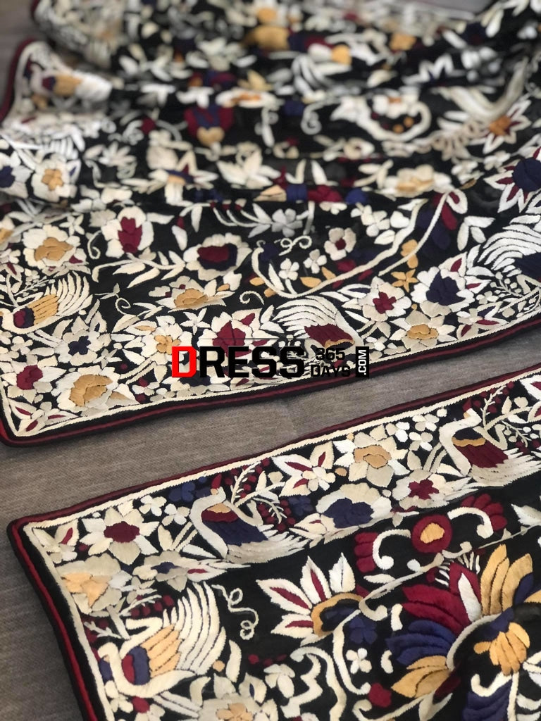 Masterpiece Black Parsi Gara Dupatta