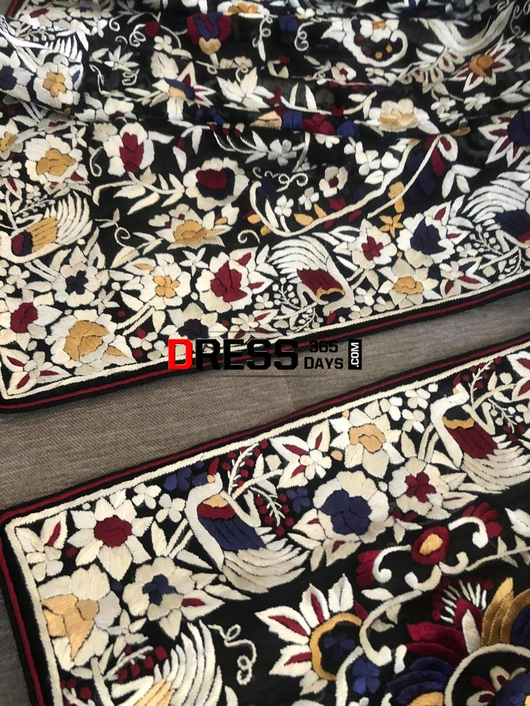 Masterpiece Black Parsi Gara Dupatta