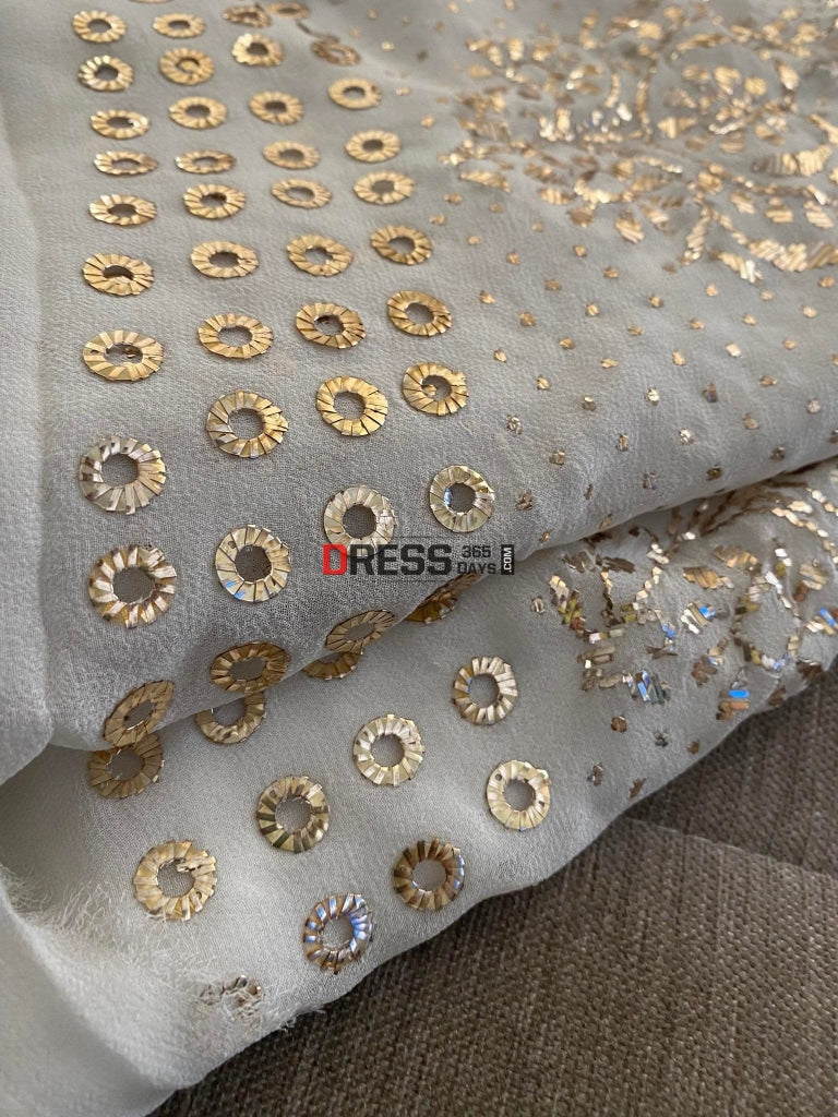Masterpiece Ivory Golden Kamdani Saree