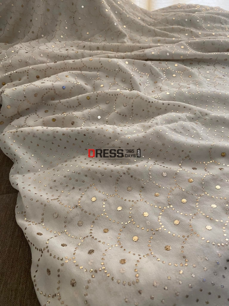 Masterpiece Ivory Golden Kamdani Saree
