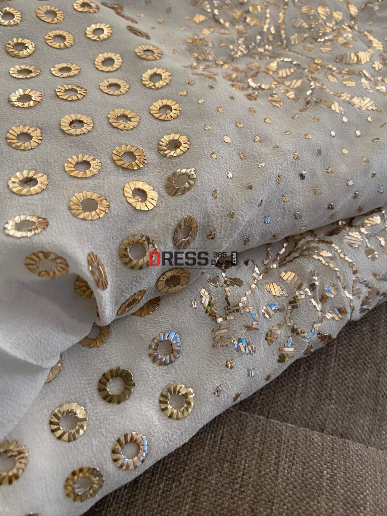 Masterpiece Ivory Golden Kamdani Saree