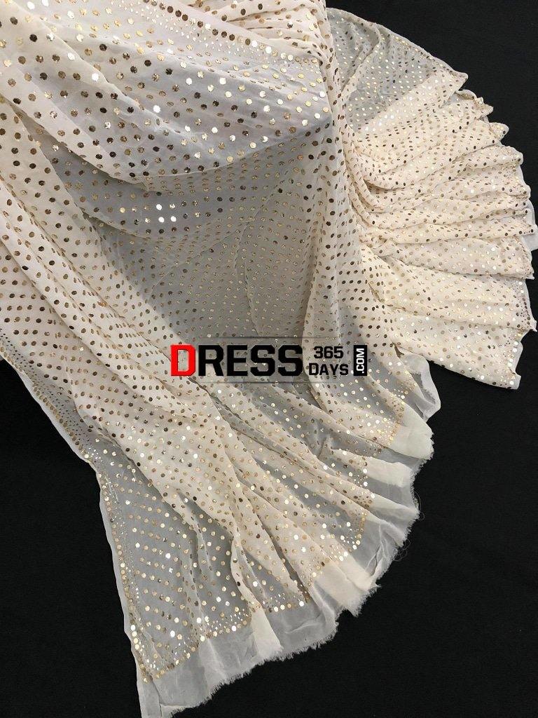 Masterpiece Ivory Kamdani Saree Chikankari