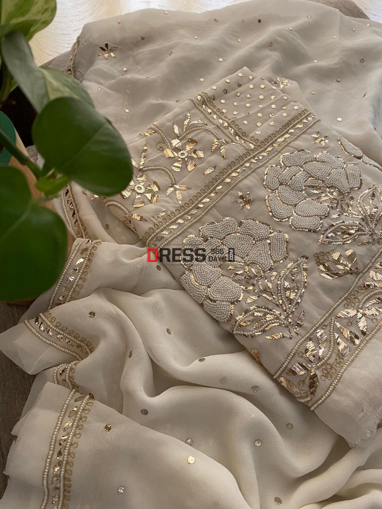 Masterpiece Kamdani & Pearl Suit Chikankari Suits