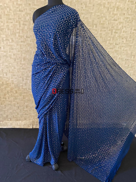 Masterpiece Navy Kamdani Saree