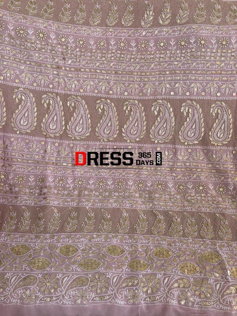 Masterpiece Oyster Pink Gota Patti Chikankari Saree