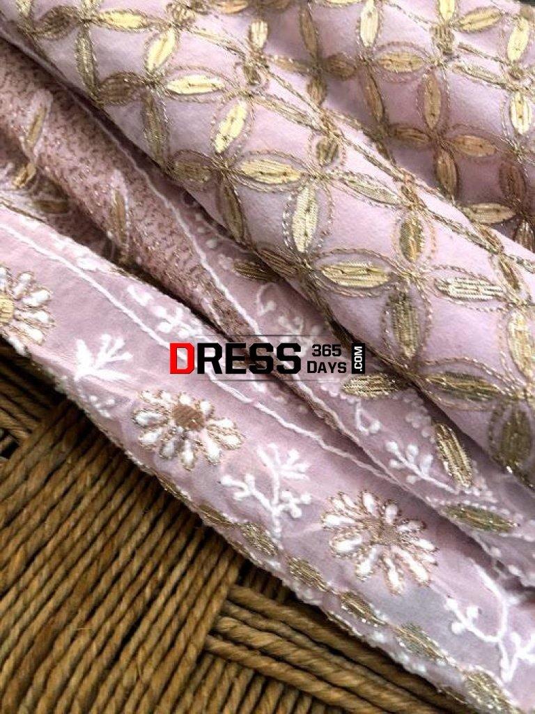 Masterpiece Oyster Pink Gota Patti Chikankari Saree