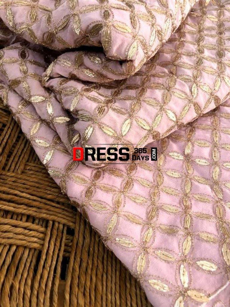 Masterpiece Oyster Pink Gota Patti Chikankari Saree