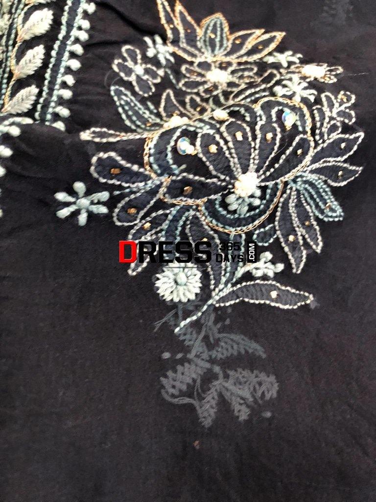 Midnight Blue Beads & Chikankari Suit Suits