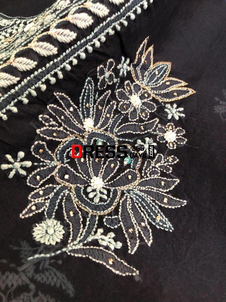 Midnight Blue Beads & Chikankari Suit Suits