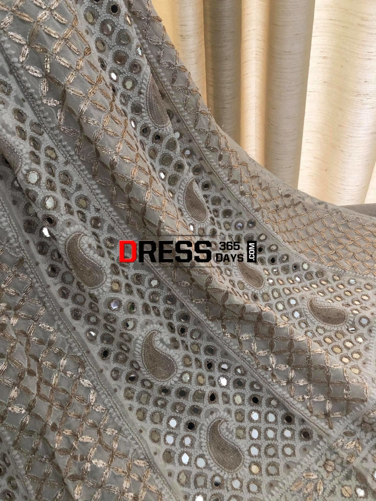 Mirror And Gota Patti Chikankari Anarkali Suit