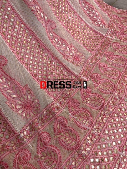 Mirror And Gota Patti Chikankari Anarkali Suit