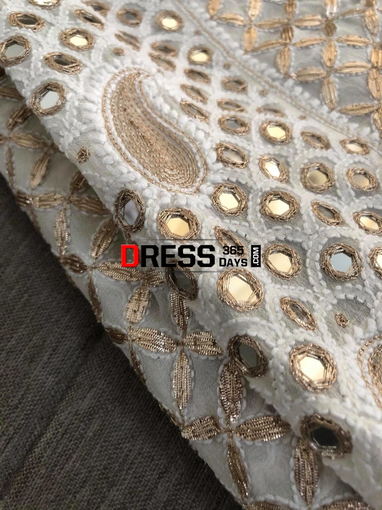 Mirror And Gota Patti Chikankari Anarkali Suit