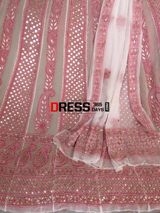 Mirror And Gota Patti Chikankari Anarkali Suit
