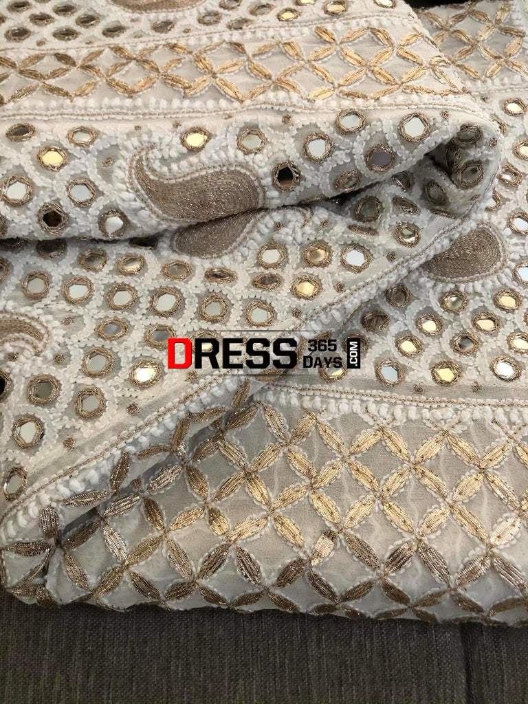 Mirror And Gota Patti Chikankari Anarkali Suit